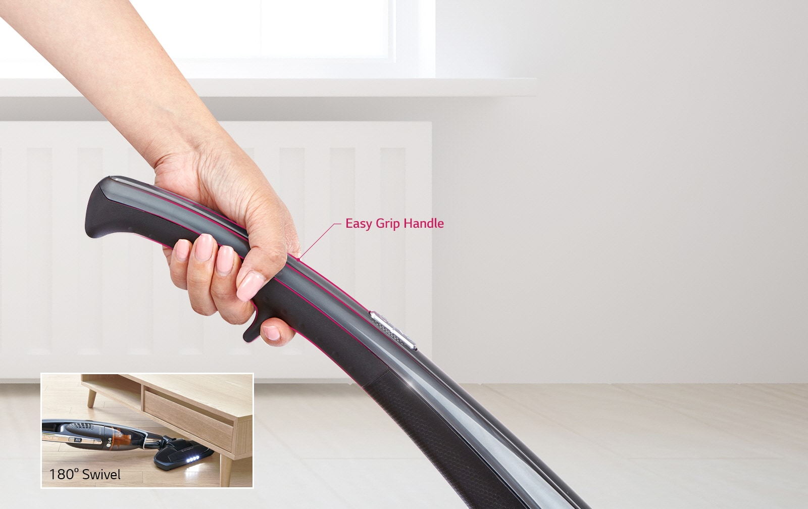 Easy Grip Handle & 180° Swivel